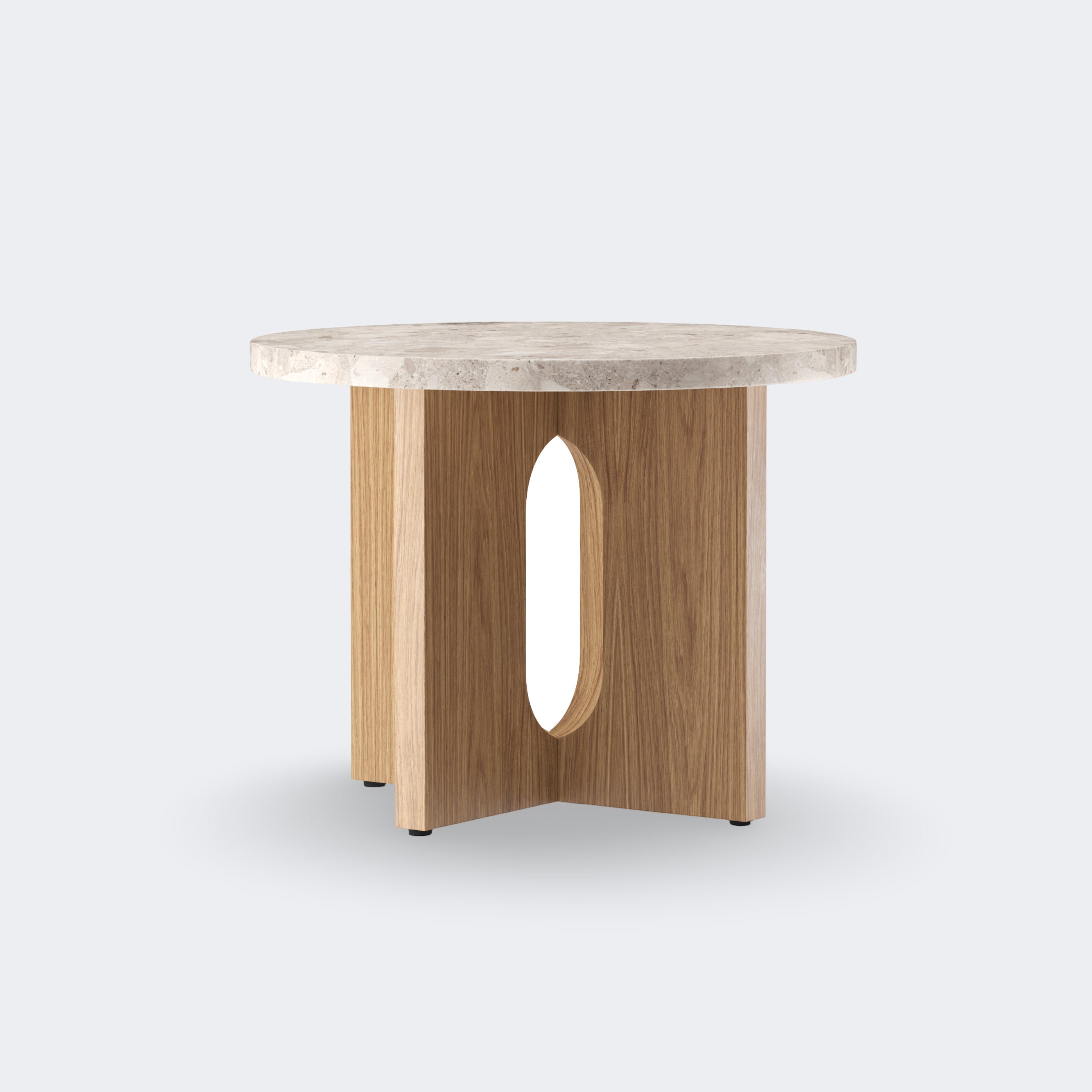 Audo Copenhagen Androgyne Side Table, 20 in. Natural Oak, Kunis Breccia - KANSO#select color_Natural Oak, Kunis Breccia