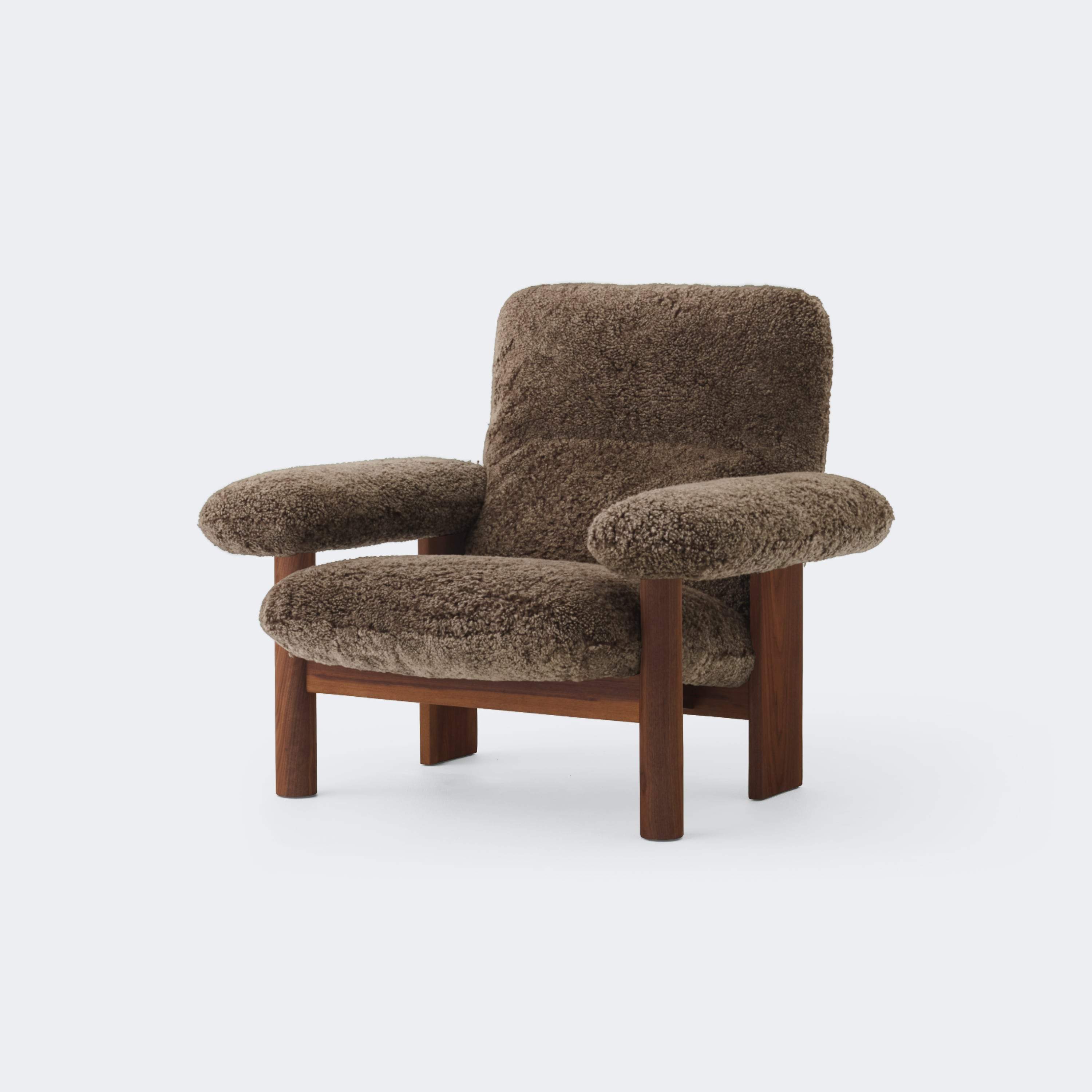 Audo Copenhagen Brasilia Lounge Chair Walnut Sheepskin Root - KANSO