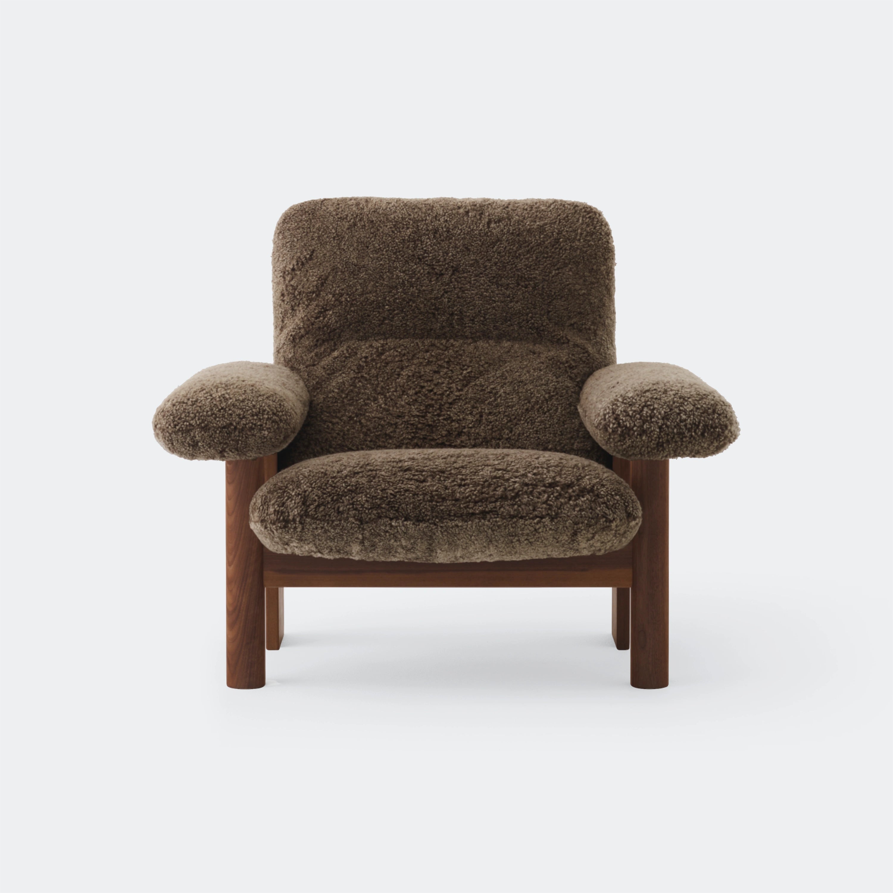 Audo Copenhagen Brasilia Lounge Chair Dark Stained Oak Sheepskin Root - KANSO