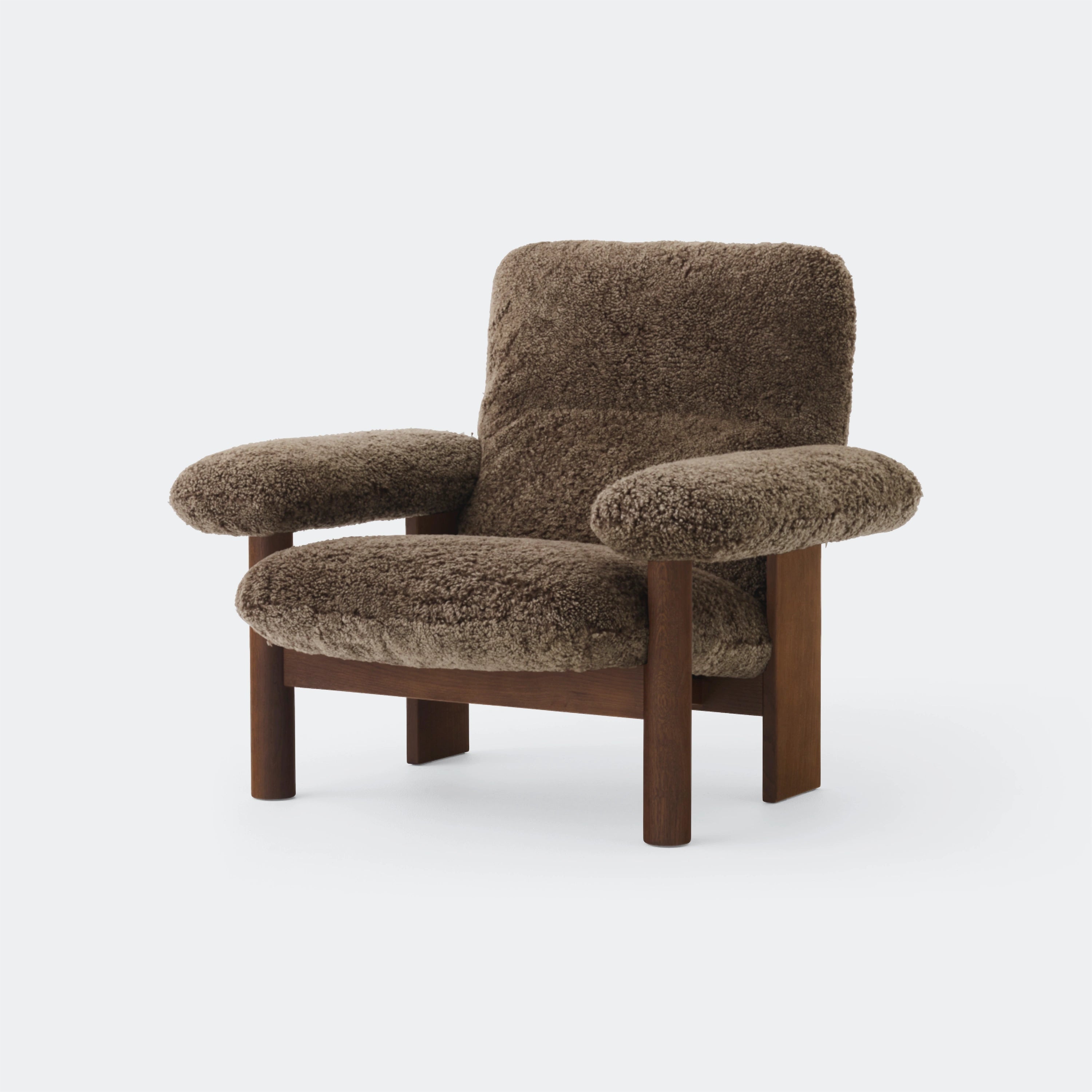 Audo Copenhagen Brasilia Lounge Chair Dark Stained Oak Sheepskin Root - KANSO