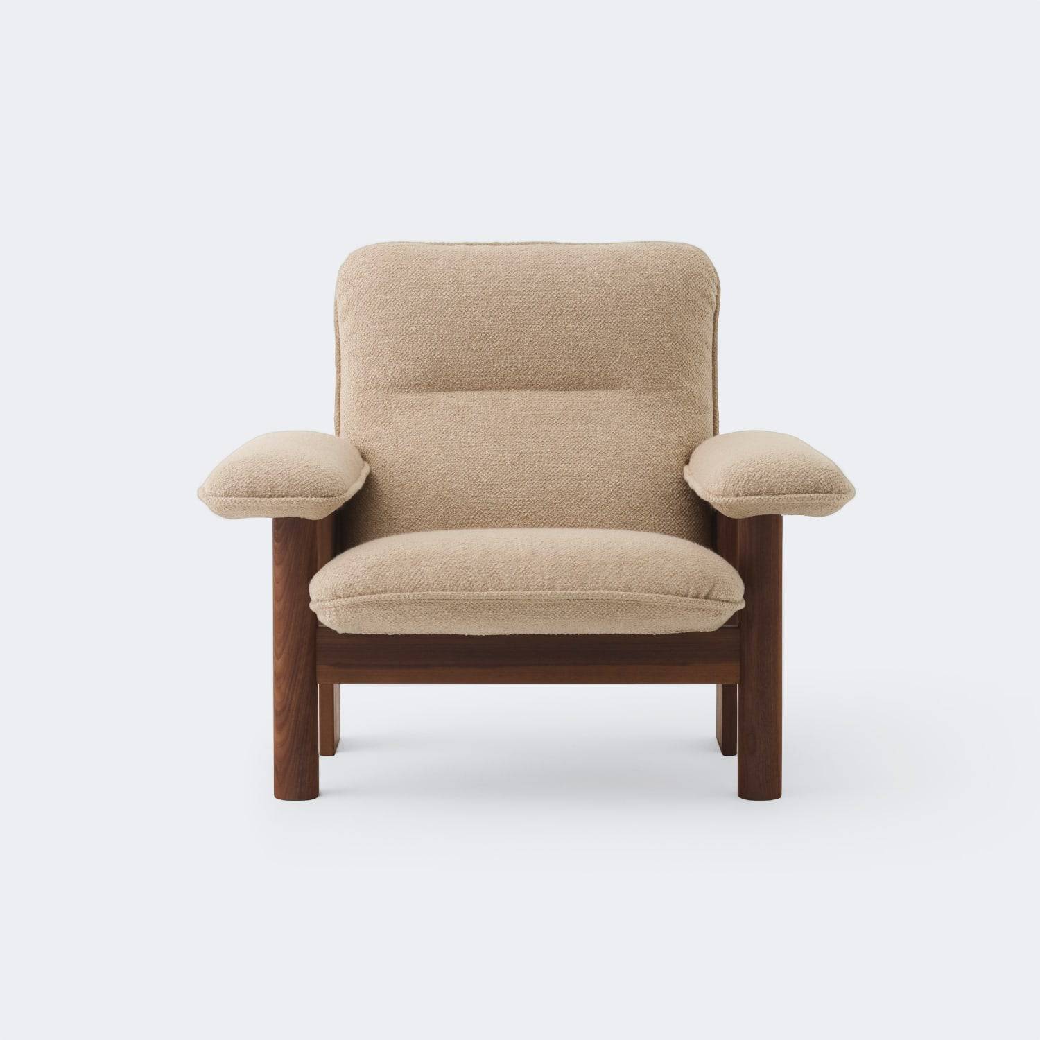 Audo Copenhagen Brasilia Lounge Chair Made To Order (12-14 Weeks) Dark Stained Oak Audo Boucle #02 (Beige) - KANSO