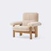 Audo Copenhagen Brasilia Lounge Chair Natural Oak Sheepskin Curly (Nature) - KANSO