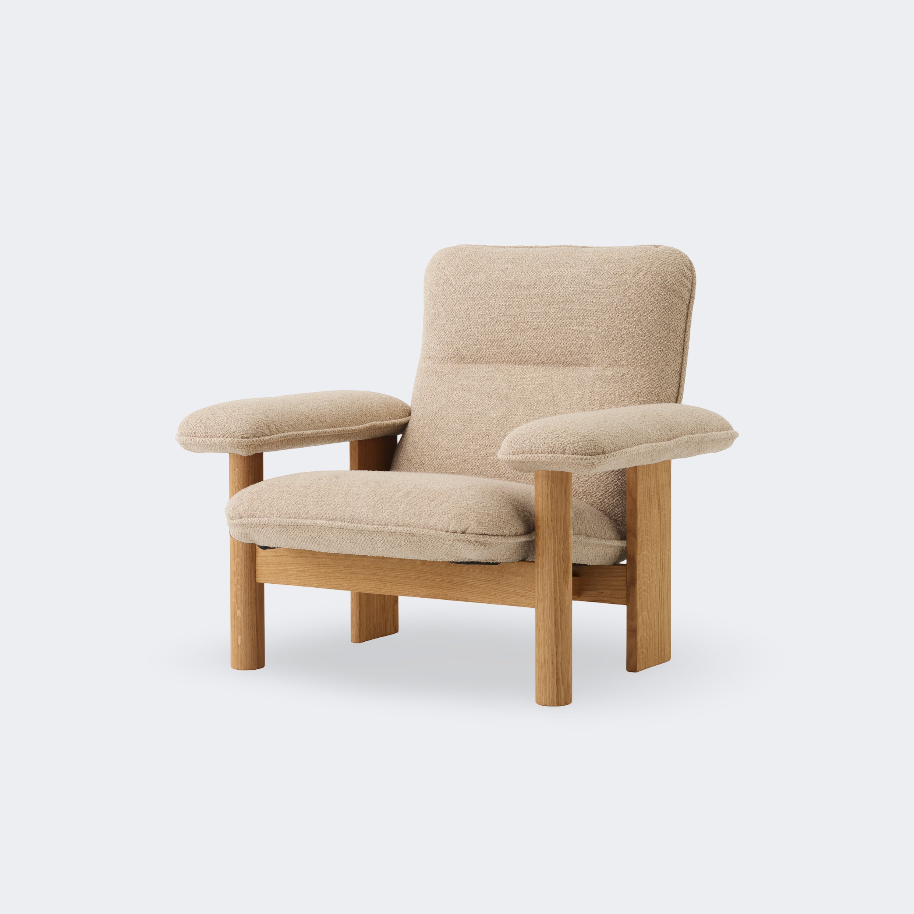 Audo Copenhagen Brasilia Lounge Chair Natural Oak Audo Boucle #02 (Beige) - KANSO