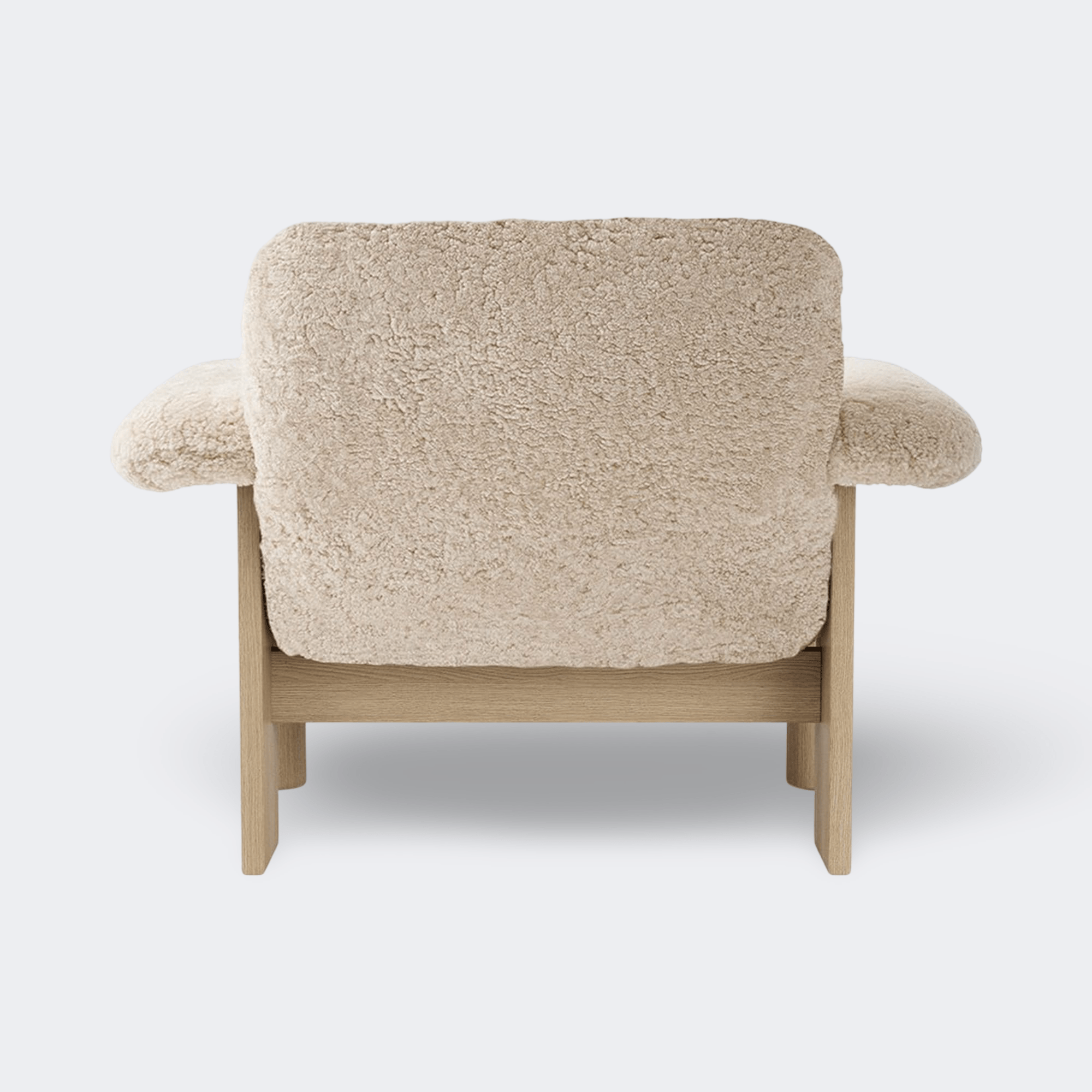 Audo Copenhagen Brasilia Lounge Chair, Low Back, Sheepskin Sheepskin Sahara Walnut - KANSO