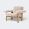 Audo Copenhagen Brasilia Lounge Chair, Low Back, Sheepskin Sheepskin Nature Oak Base - KANSO