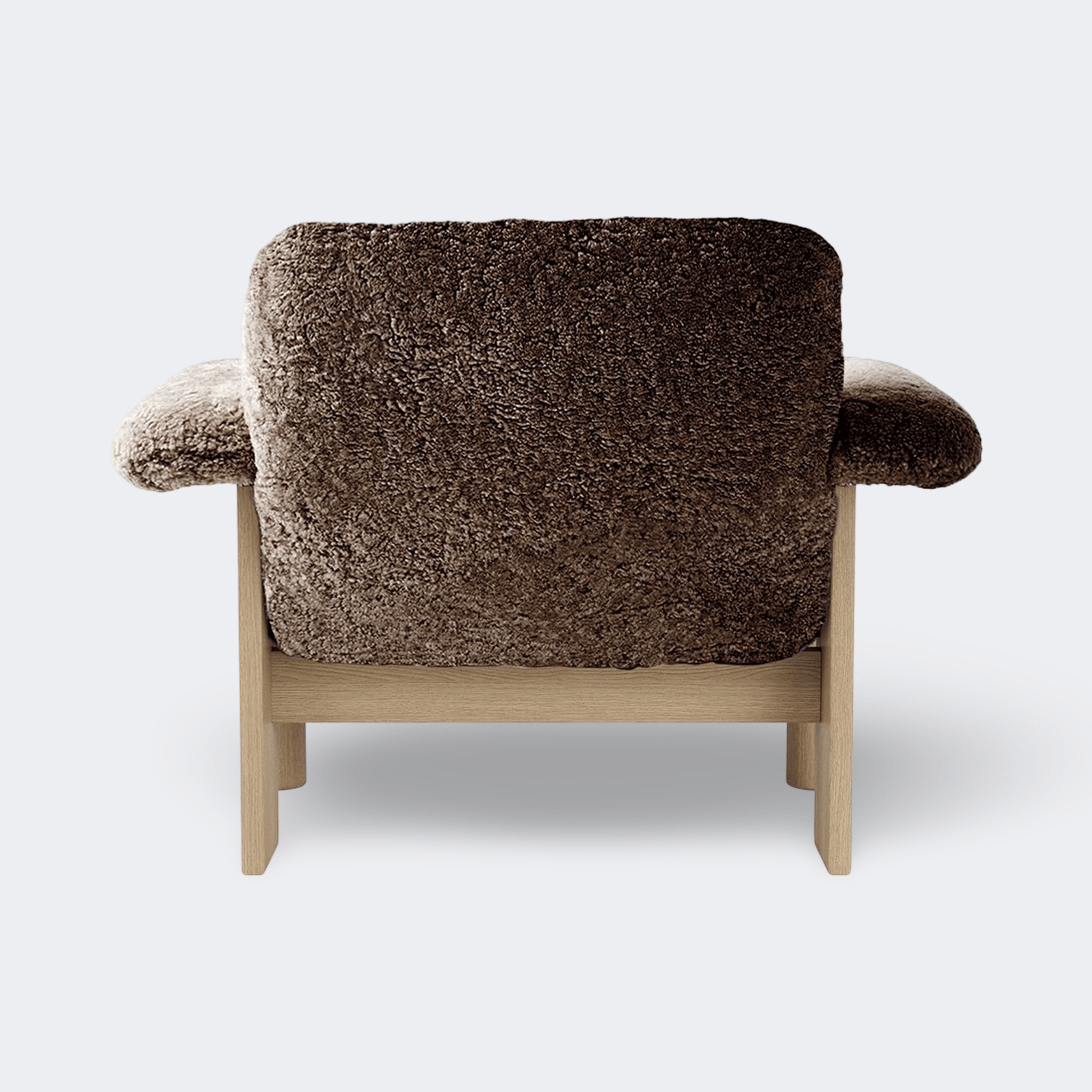 Audo Copenhagen Brasilia Lounge Chair, Low Back, Sheepskin Sheepskin Sahara Oak Base - KANSO