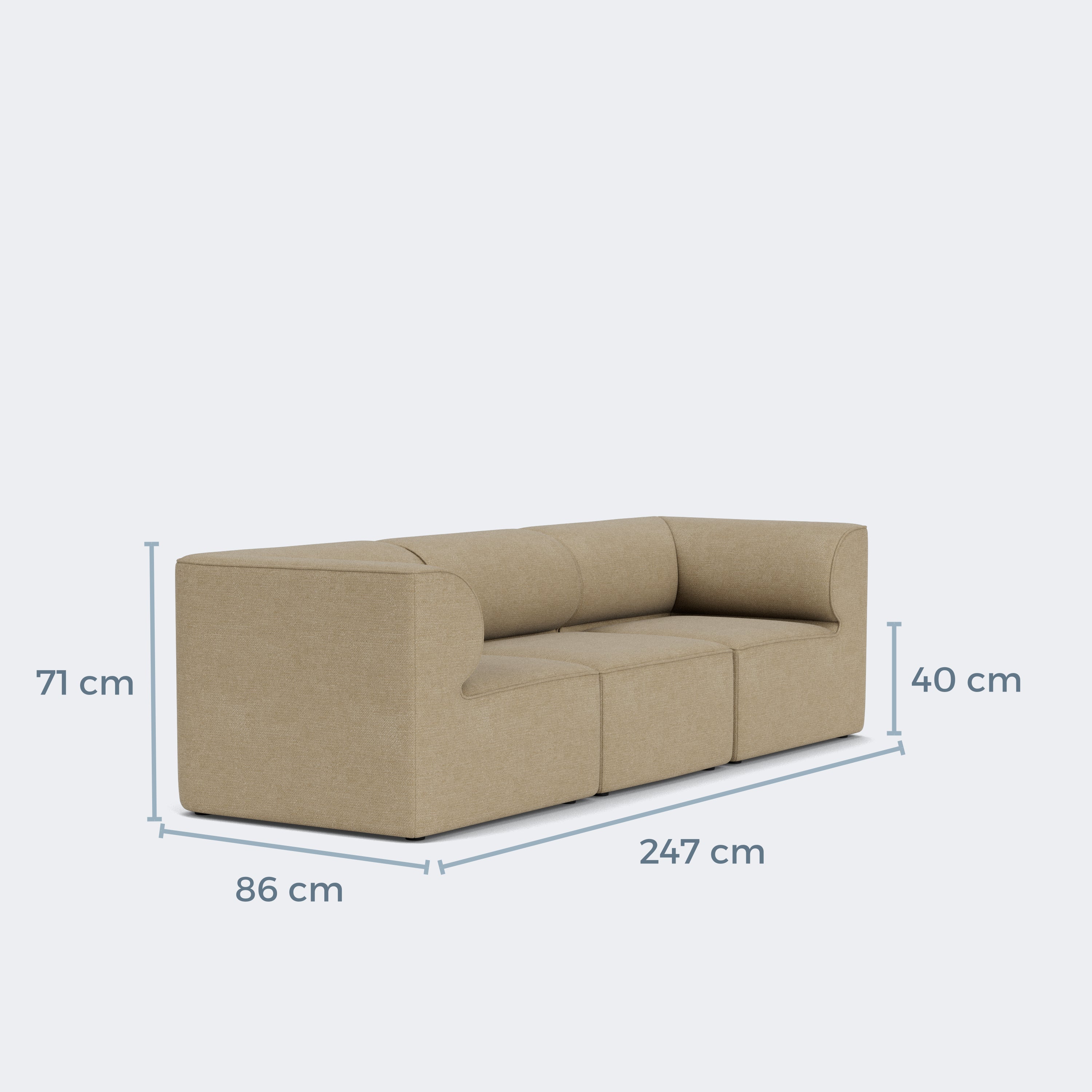 Audo Copenhagen Eave Sectional Sofa, 3-Seater, Configuration 2 Boucle 02 - KANSO