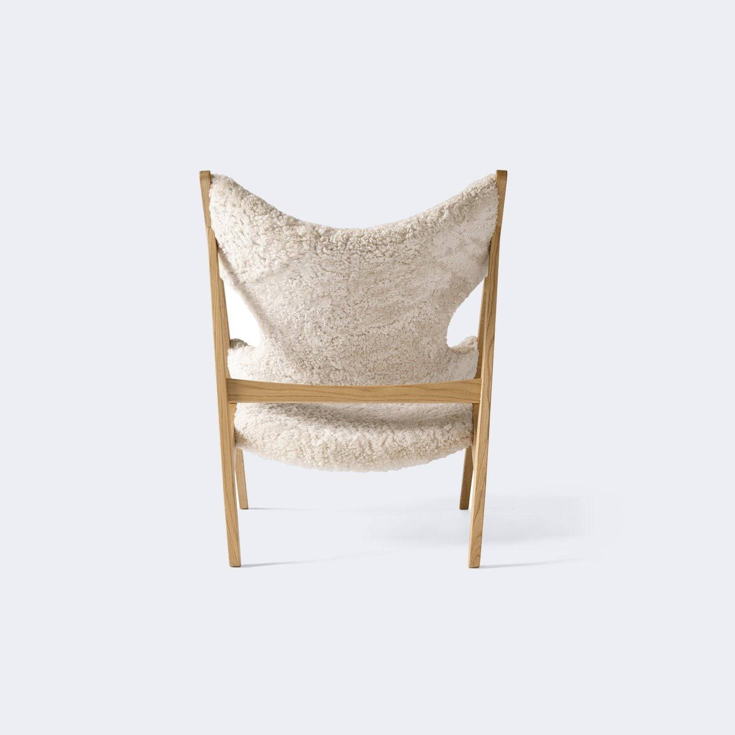 Audo Copenhagen Knitting Chair, Sheepskin Upholstery Made To Order Natural Oak/Nature - KANSO#Frame/Fabric Color_Natural Oak/Nature