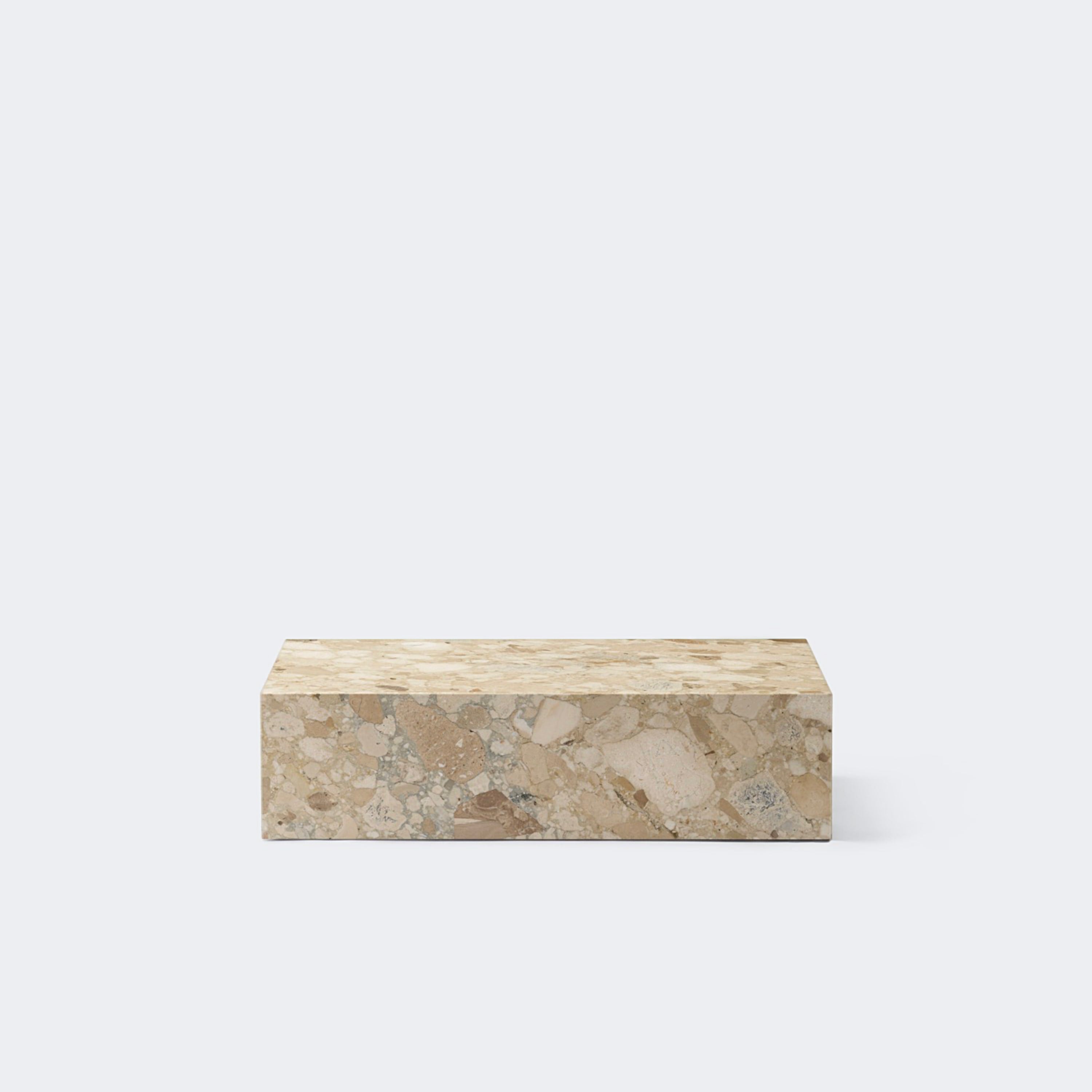 Audo Copenhagen Marble Plinth, Low Kunis Breccia Marble - KANSO#Color_Kunis Breccia Marble