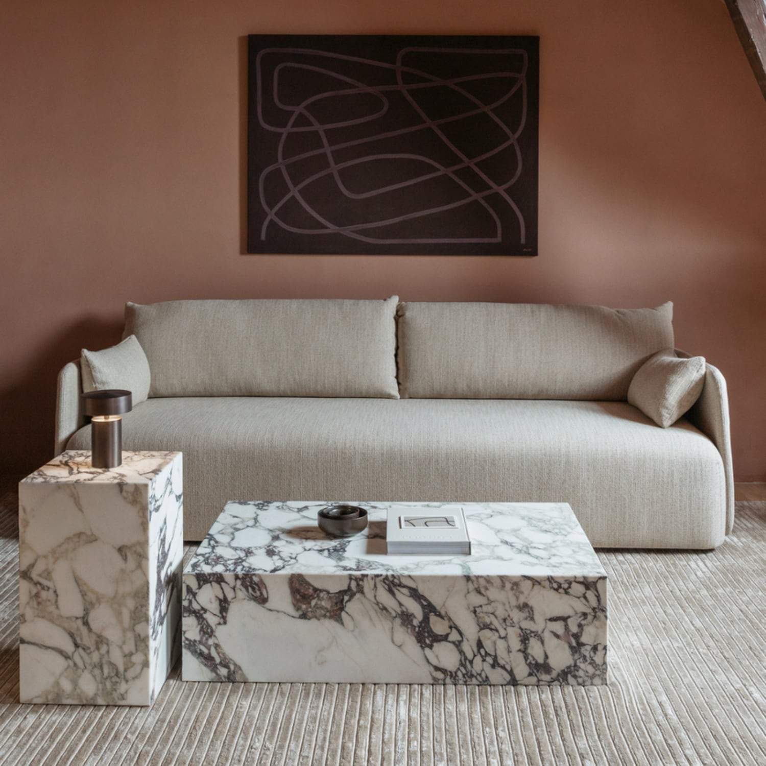 Audo Copenhagen Marble Plinth, Low Calacatta Marble - KANSO#Color_Calacatta Viola Marble