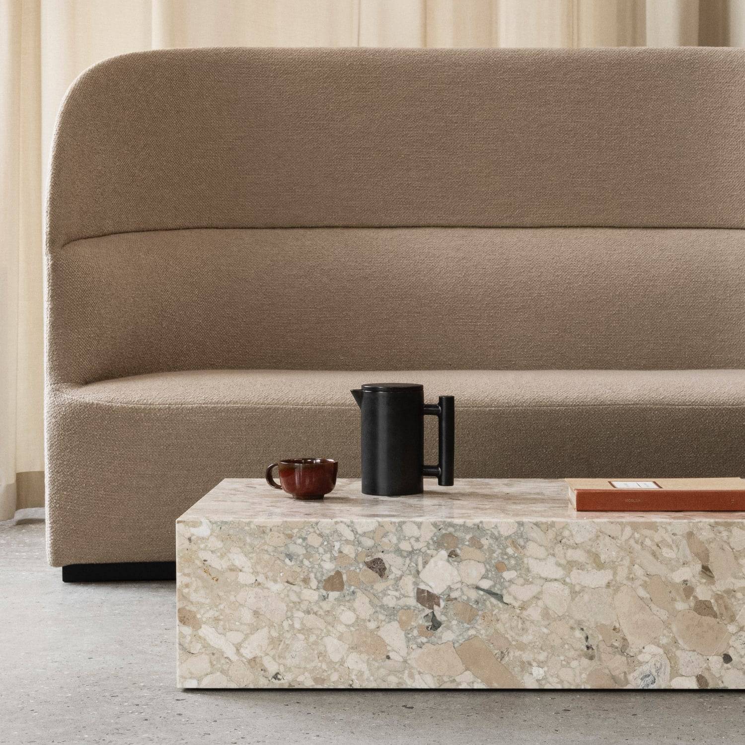 Audo Copenhagen Marble Plinth, Low Kunis Breccia Marble - KANSO#Color_Kunis Breccia Marble