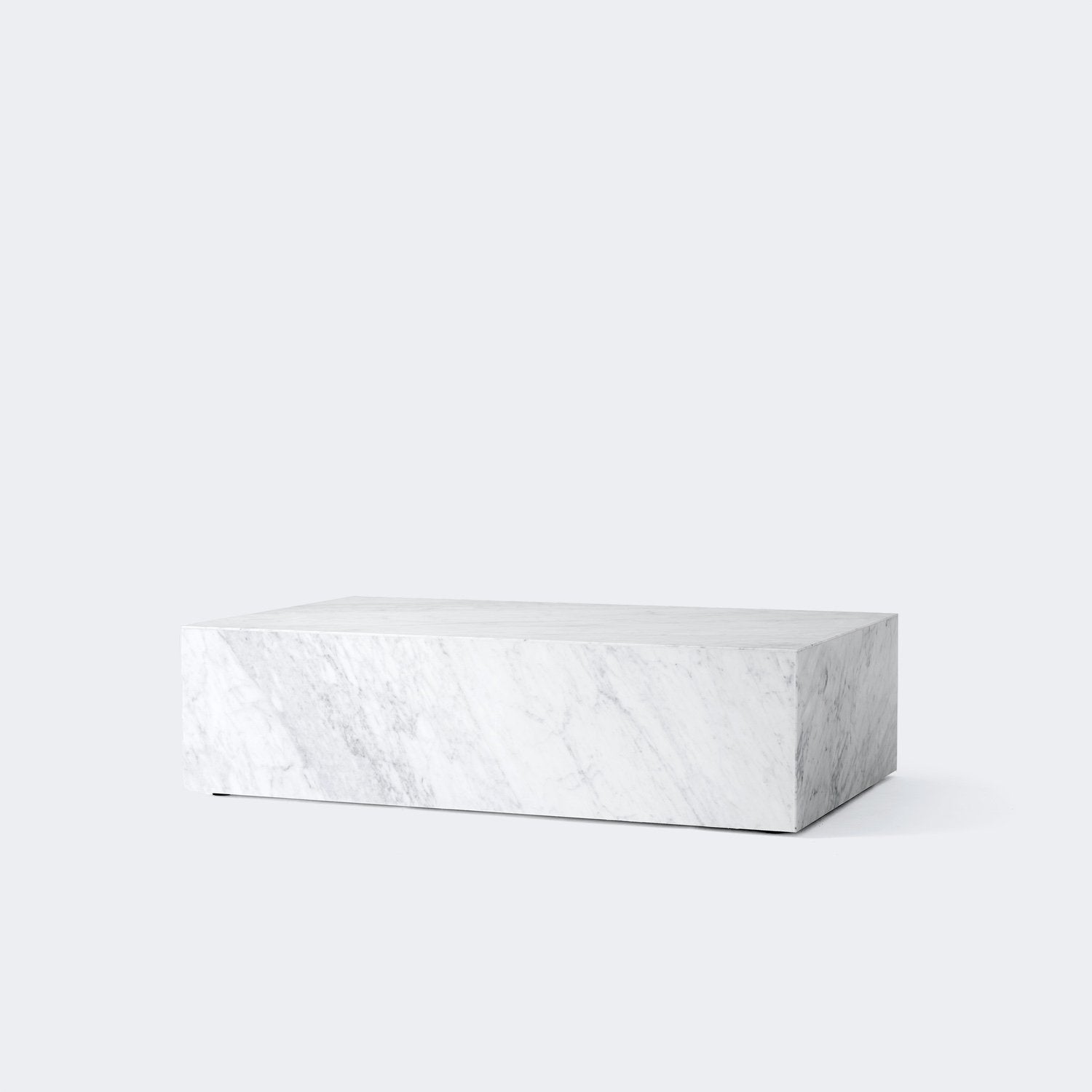 Audo Copenhagen Marble Plinth, Low Carrara Marble - KANSO#Color_Carrara Marble