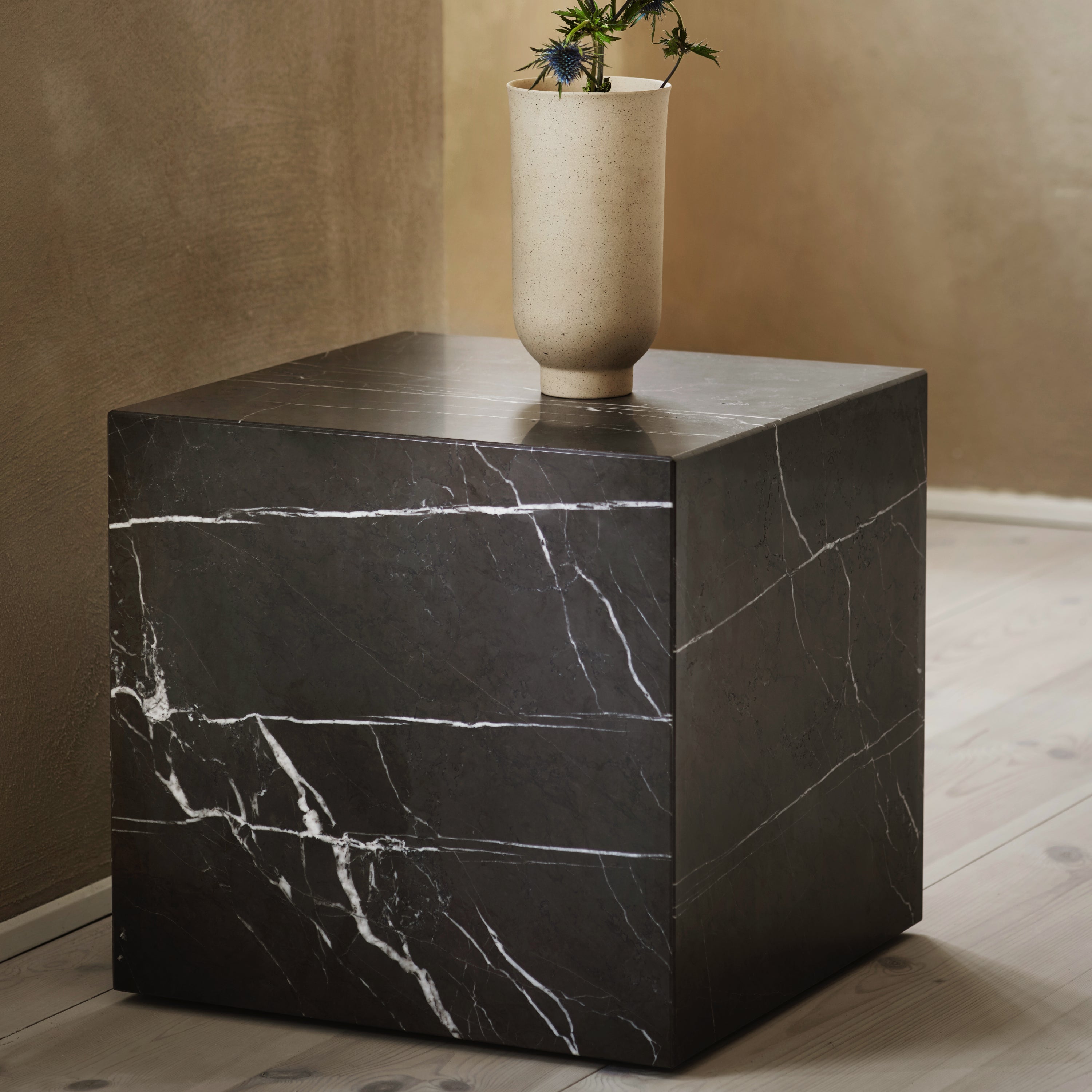 Audo Copenhagen Marble Plinth, Cubic Black Marble - KANSO