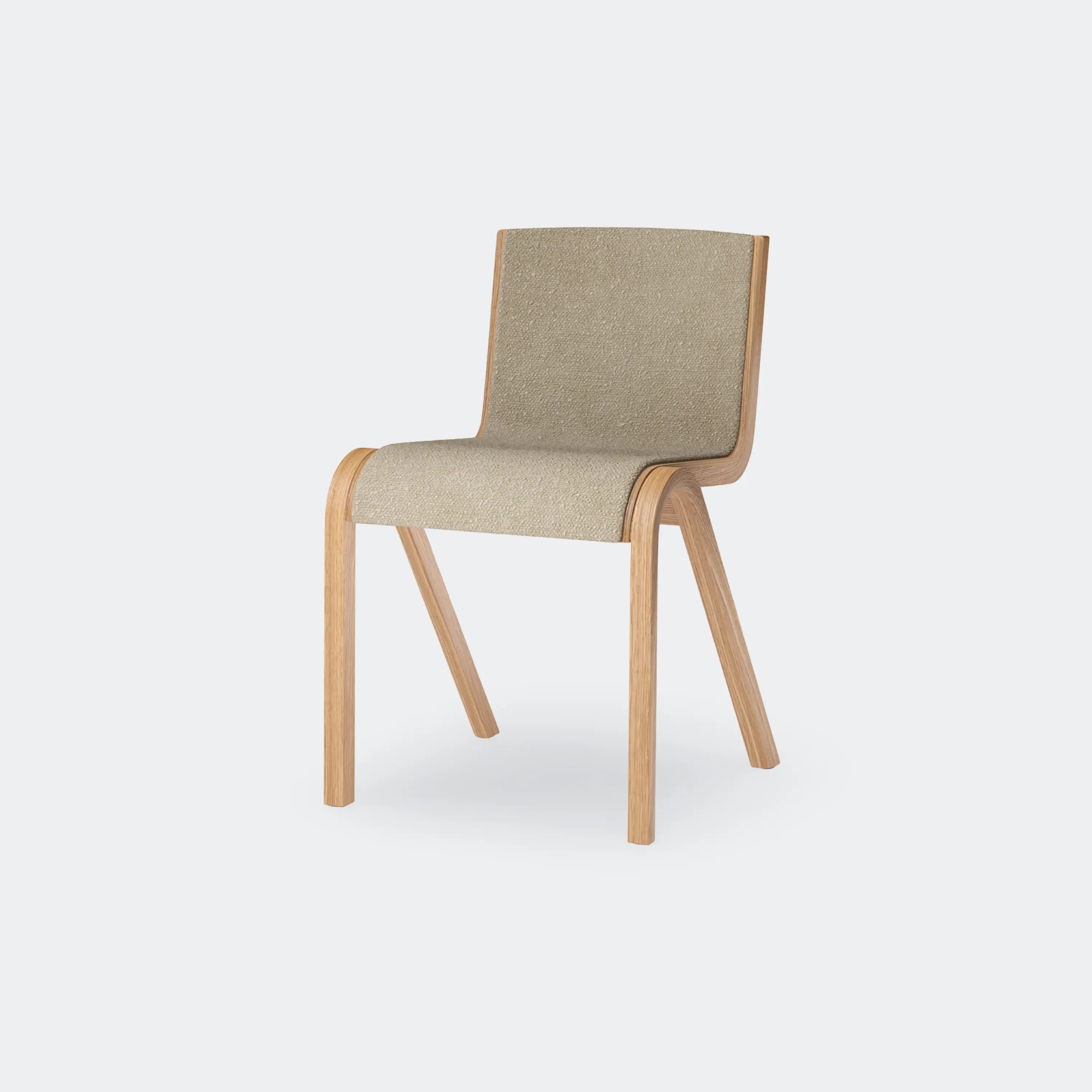 Audo Copenhagen Ready Dining Chair, Upholstered Front Natural Oak Beige, 02 - KANSO