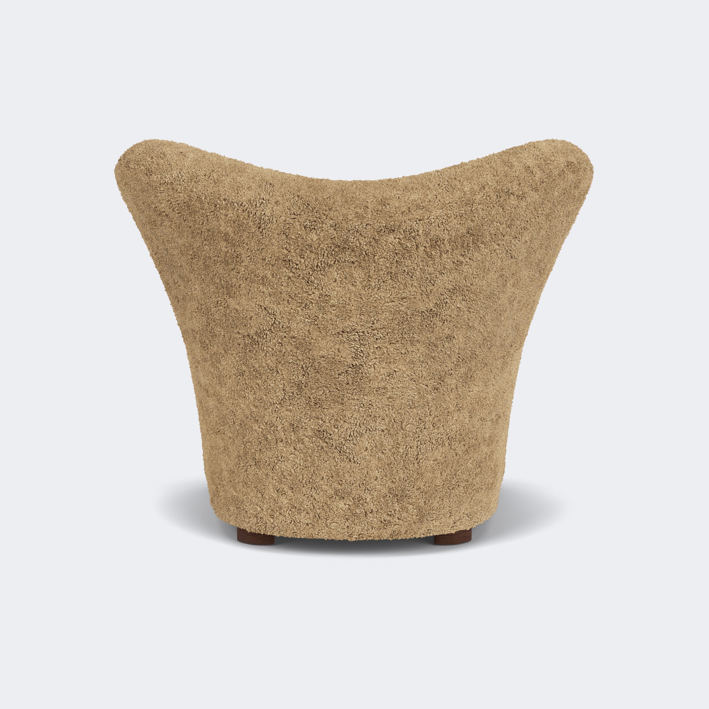 Audo Copenhagen The Tired Man Lounge Chair Smoked Oak Sheepskin Honey - KANSO