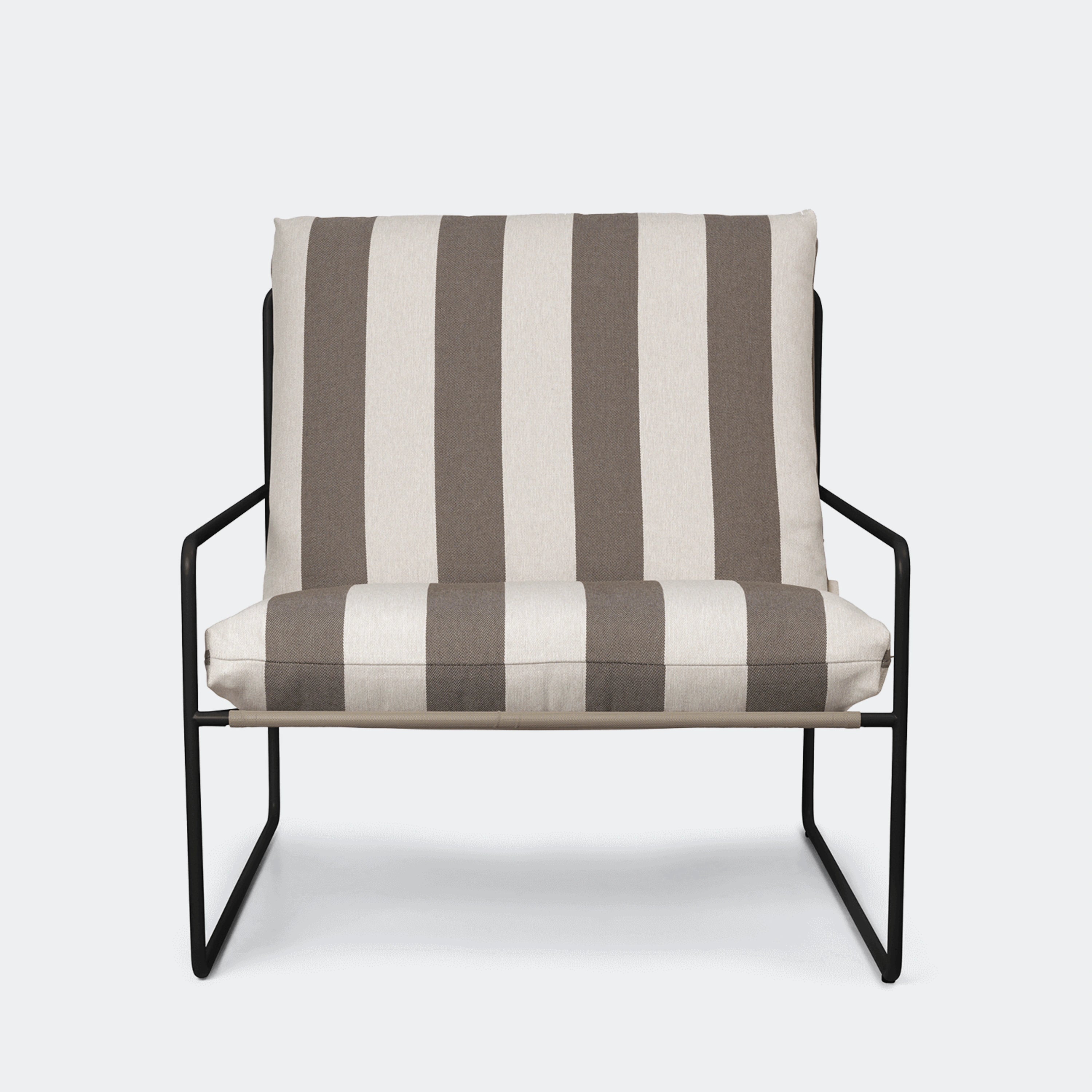 Ferm Living Desert Sofa 1 Seater Stripe - Black Chocolate - KANSO