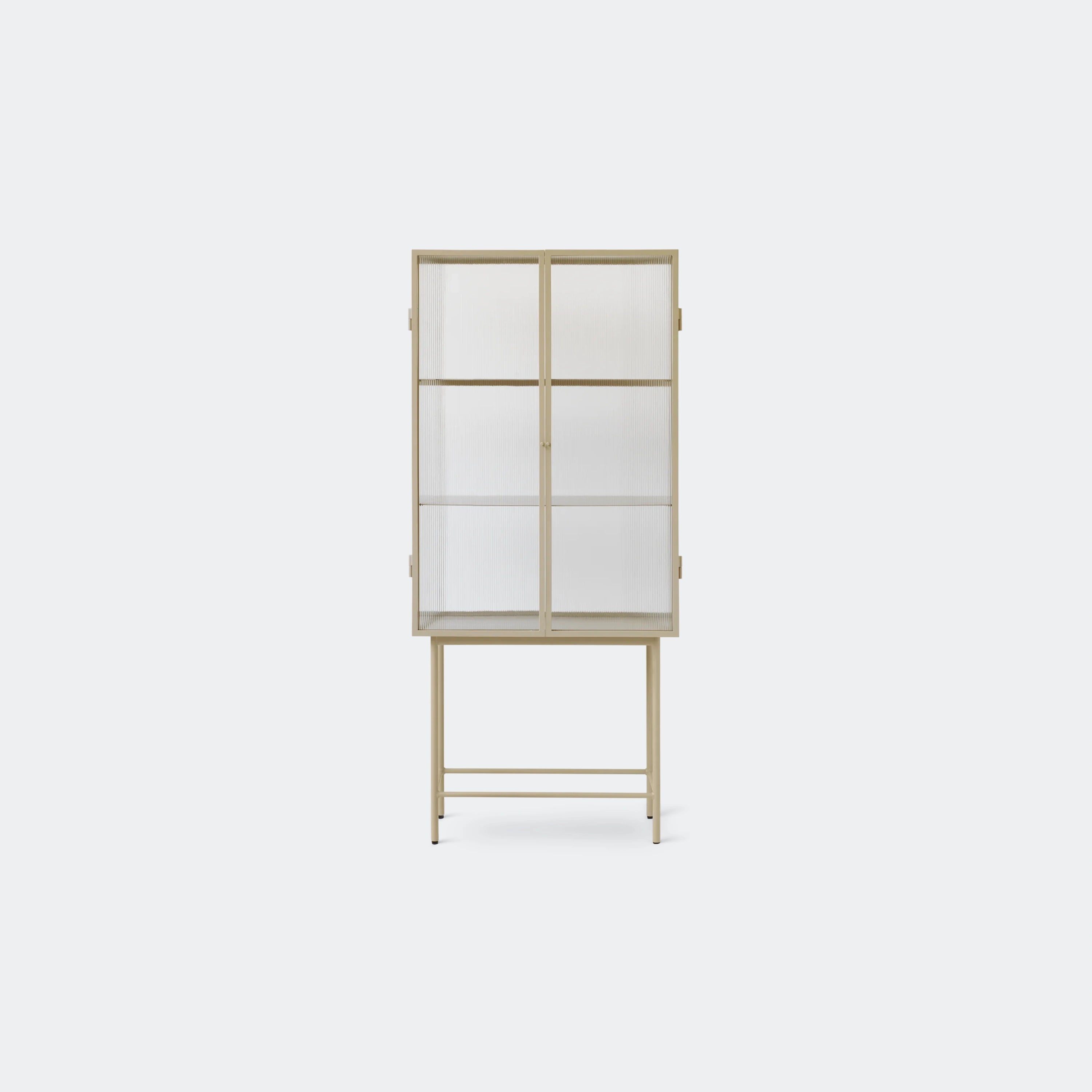 Ferm Living Haze Vitrine, Reeded Glass Cashmere - KANSO#Color_Cashmere