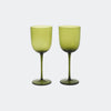 Ferm Living Host White Wine Glasses - Set of 2 Moss Green - KANSO#Color_Moss