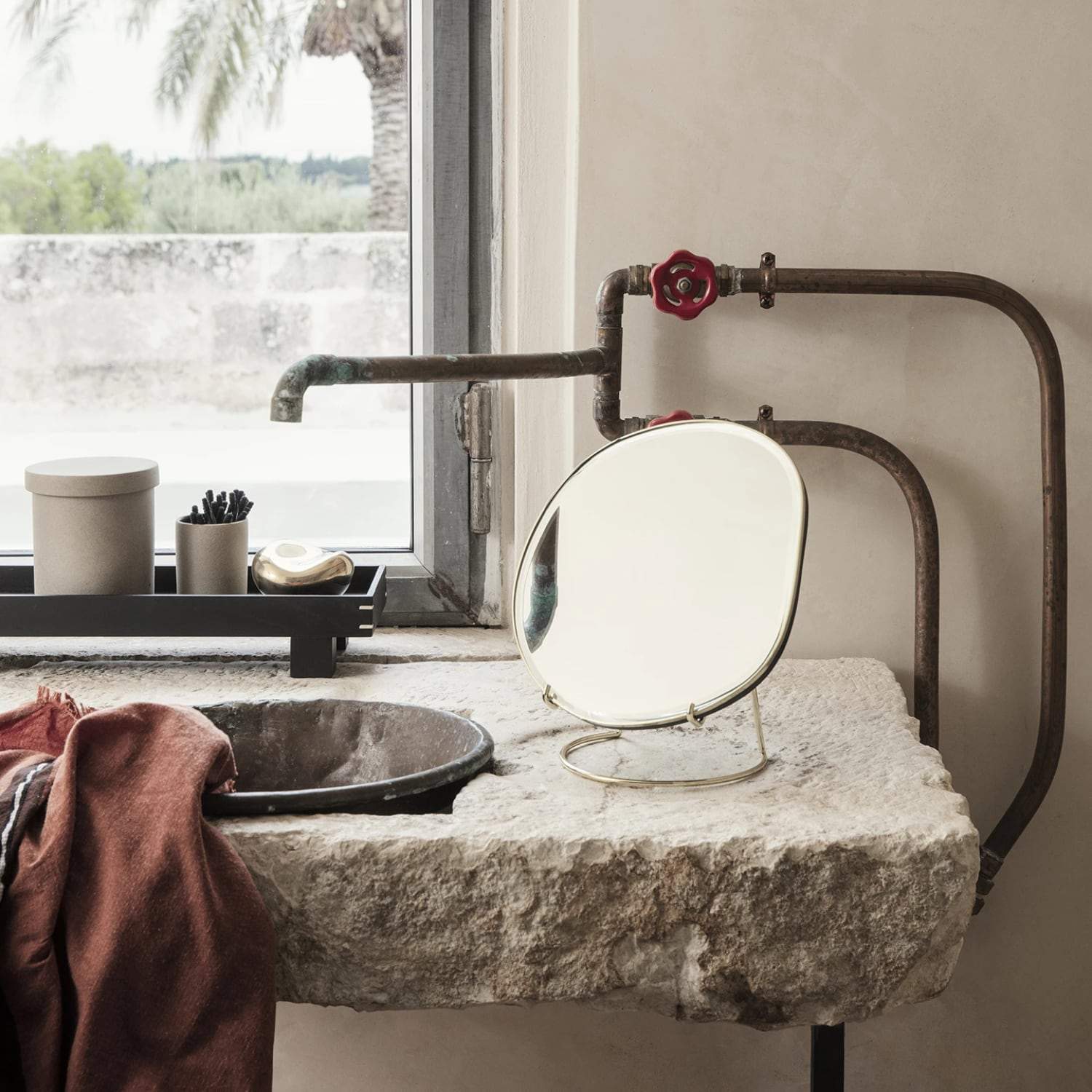 Ferm Living Pond Table Mirror Brass - KANSO#Finish_Brass