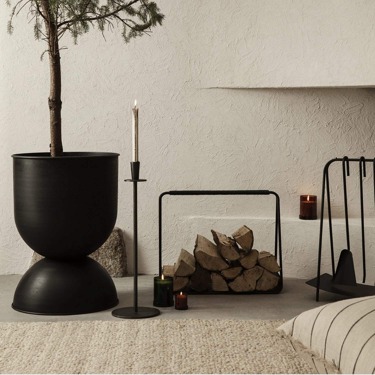 Ferm Living Port Wood Basket Black - KANSO#color_black