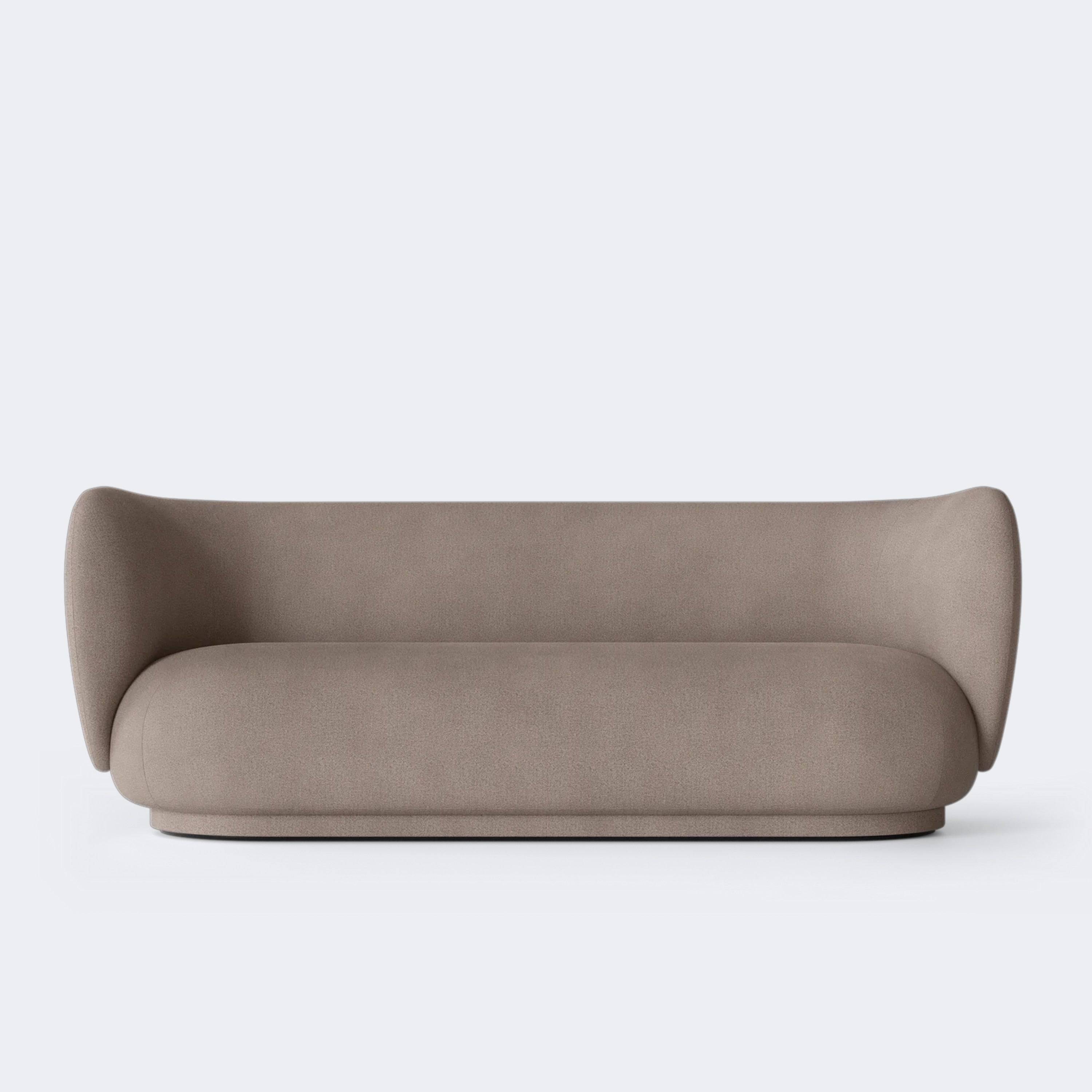 Ferm Living Rico Sofa, 3 Seater Ready To Ship Brushed - Warm Grey - KANSO#Fabric_Brushed - Warm Grey