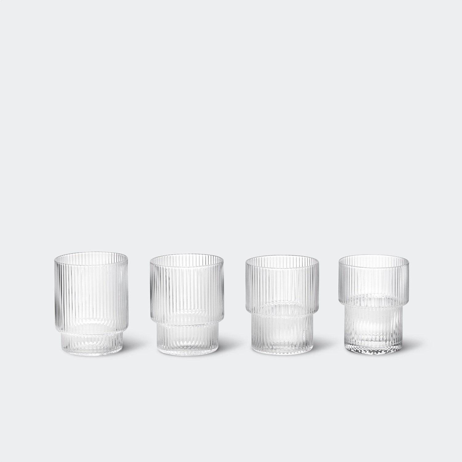 Ferm Living Ripple Glasses, Set of 4 - KANSO