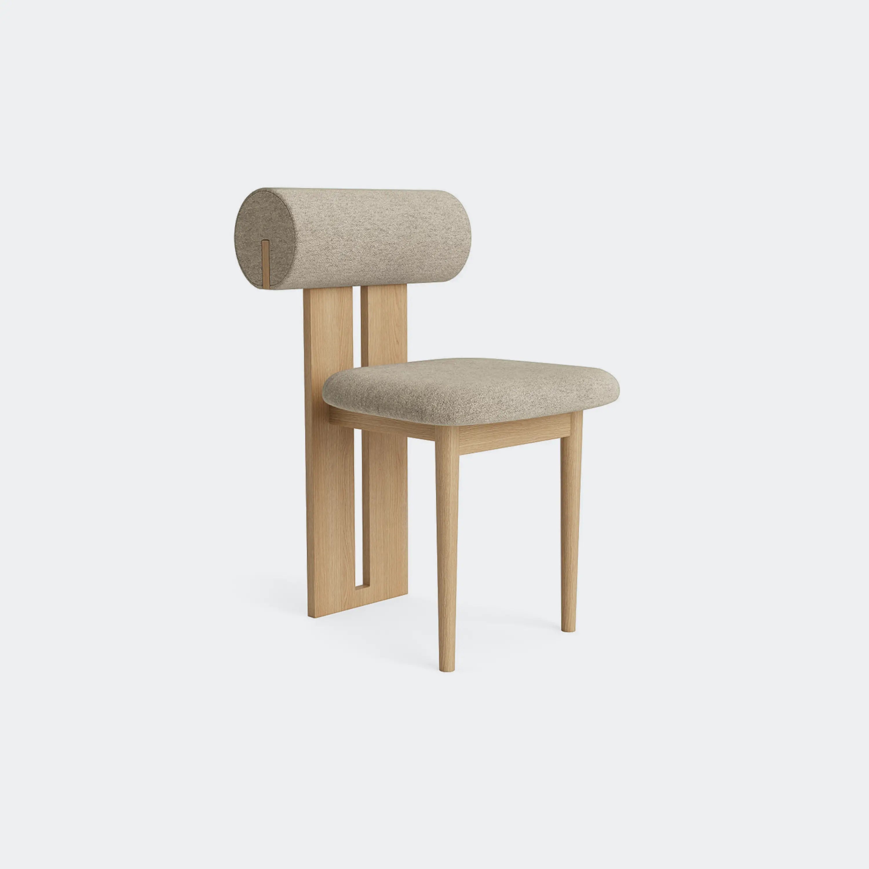 Norr11 Hippo Dining Chair Natural Oak Barnum Bouclé 3 - KANSO