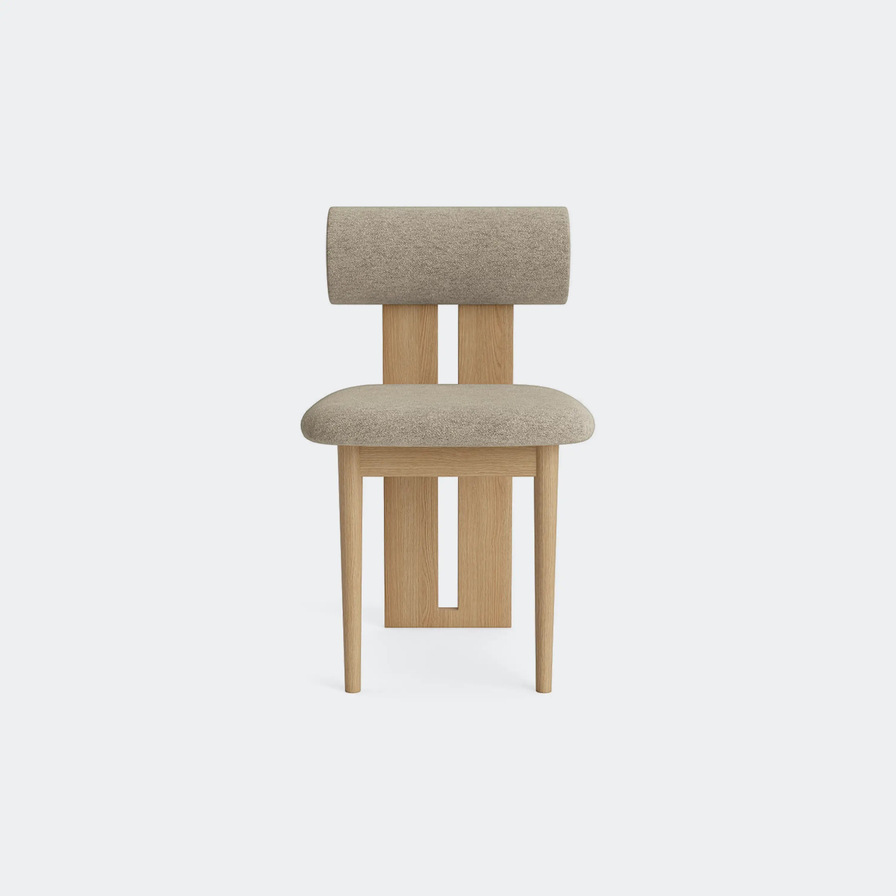 Norr11 Hippo Dining Chair Natural Oak Barnum Bouclé 3 - KANSO