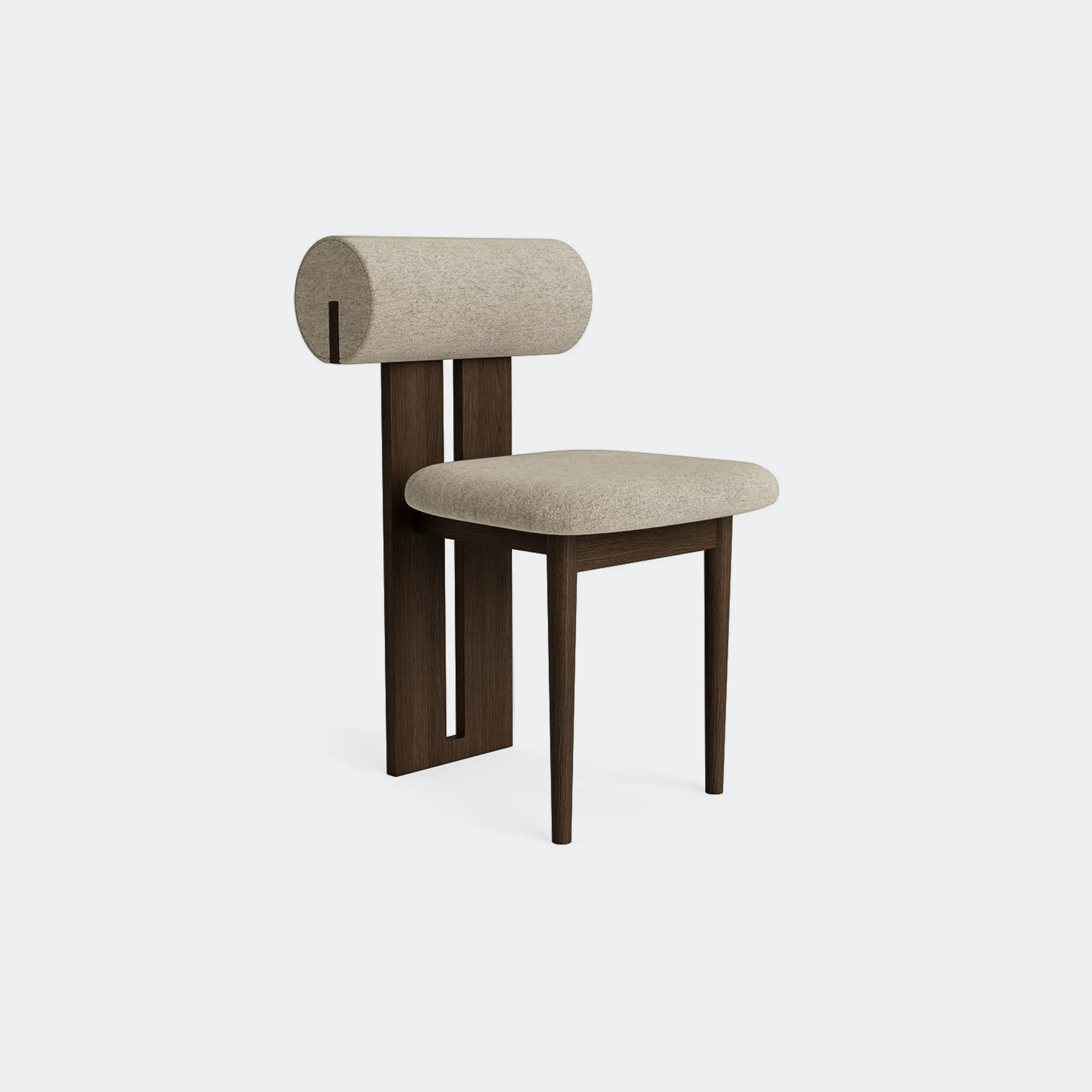 Norr11 Hippo Dining Chair Dark Smoked Oak Barnum Bouclé 3 - KANSO