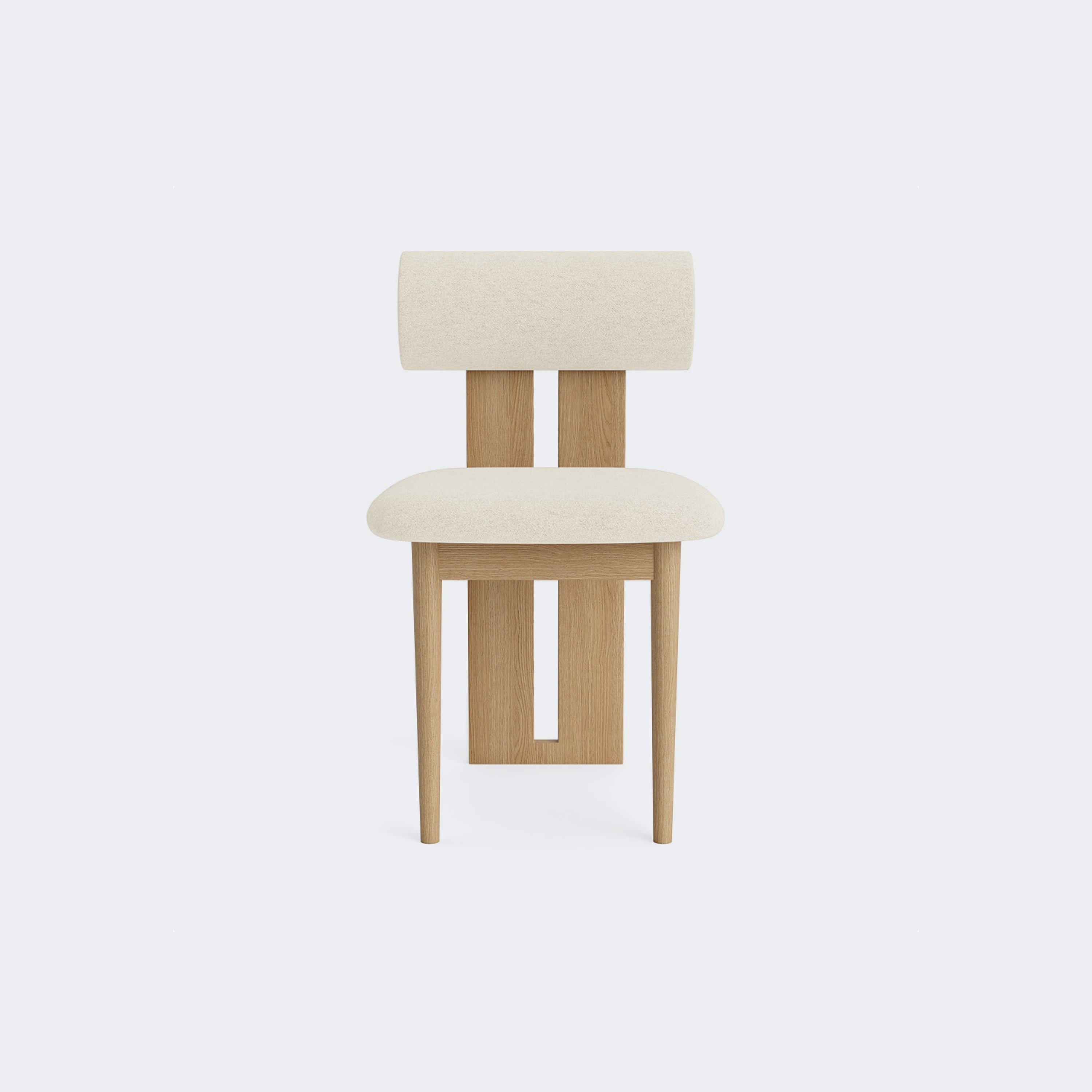 Norr11 Hippo Dining Chair Natural Oak Barnum Bouclé 24 - KANSO