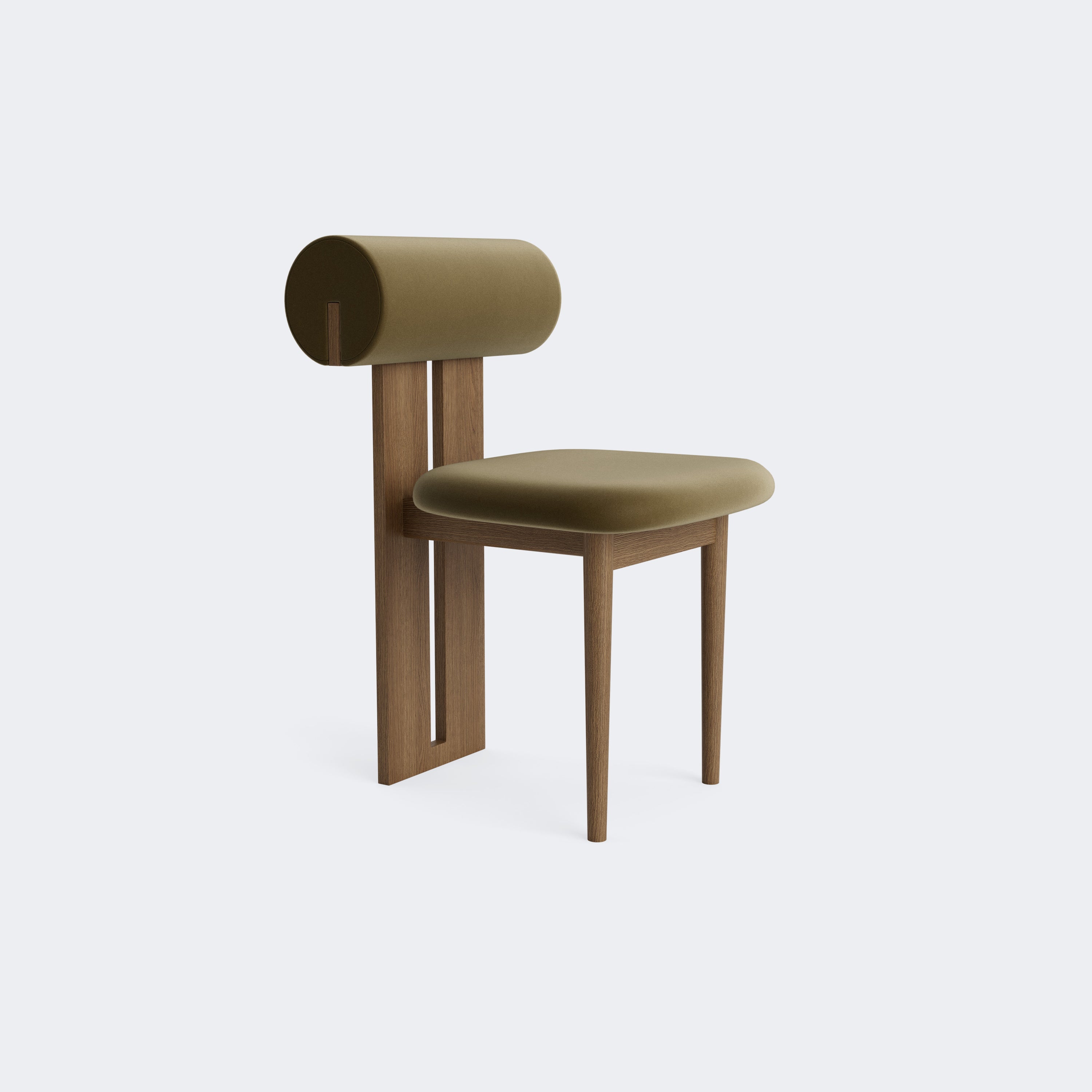 Norr11 Hippo Dining Chair Light Smoked Oak Brussels Velvet Olive Green - KANSO