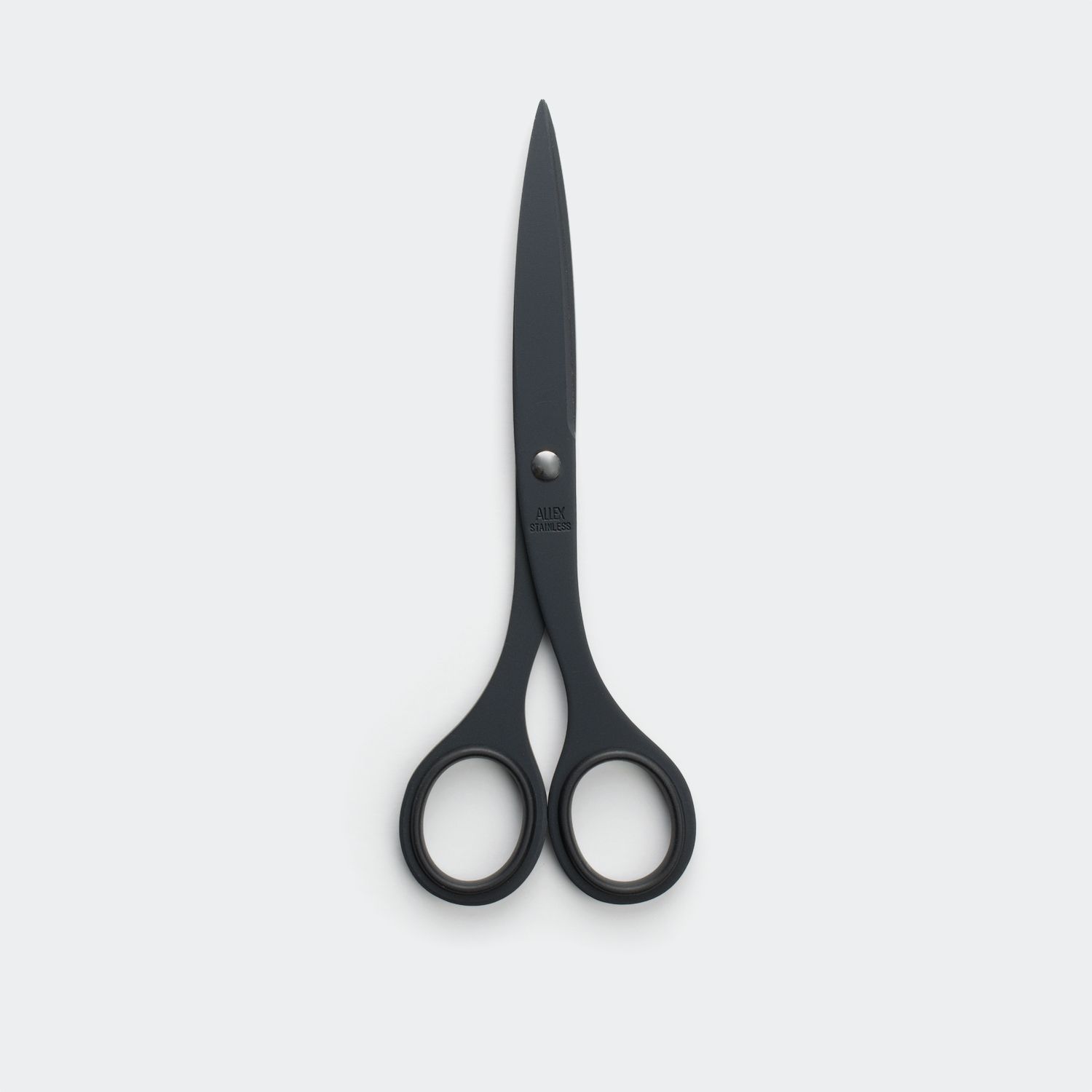  ALLEX Black Office Scissors for Desk, Medium 6.5 All Purpose  Non Stick Scissors, Made in JAPAN, All Metal Sharp Japanese Stainless Steel  Blade with Non-Slip Soft Ring, Black : Office Products